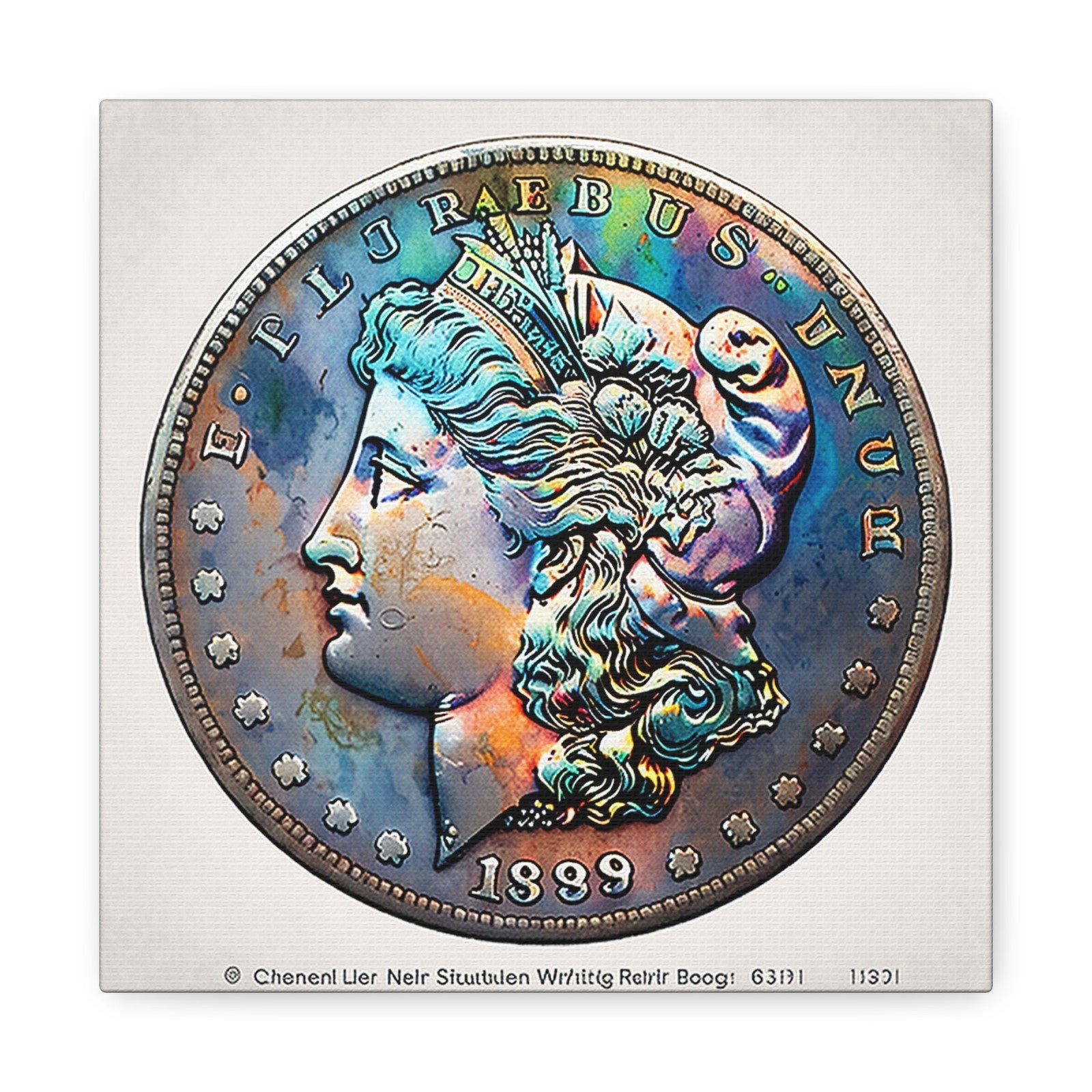 Morgan Dollar Canvase Print Morgan Dollar Coin Poster Wall Art Canvas Coin Art