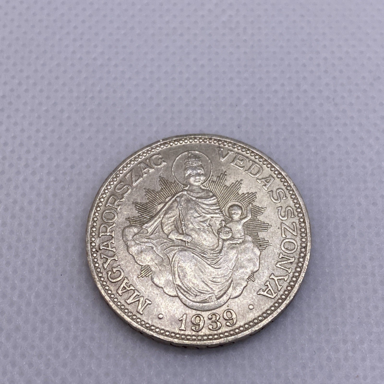 1939 2 Pengo Hungary Silver Coin Beautiful Silver Coin Uncirculated