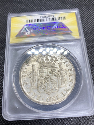 1819 PTS PJ Bolivia Silver 8R 8 Reales AU 55 Details Anacs Silver Potosi #552