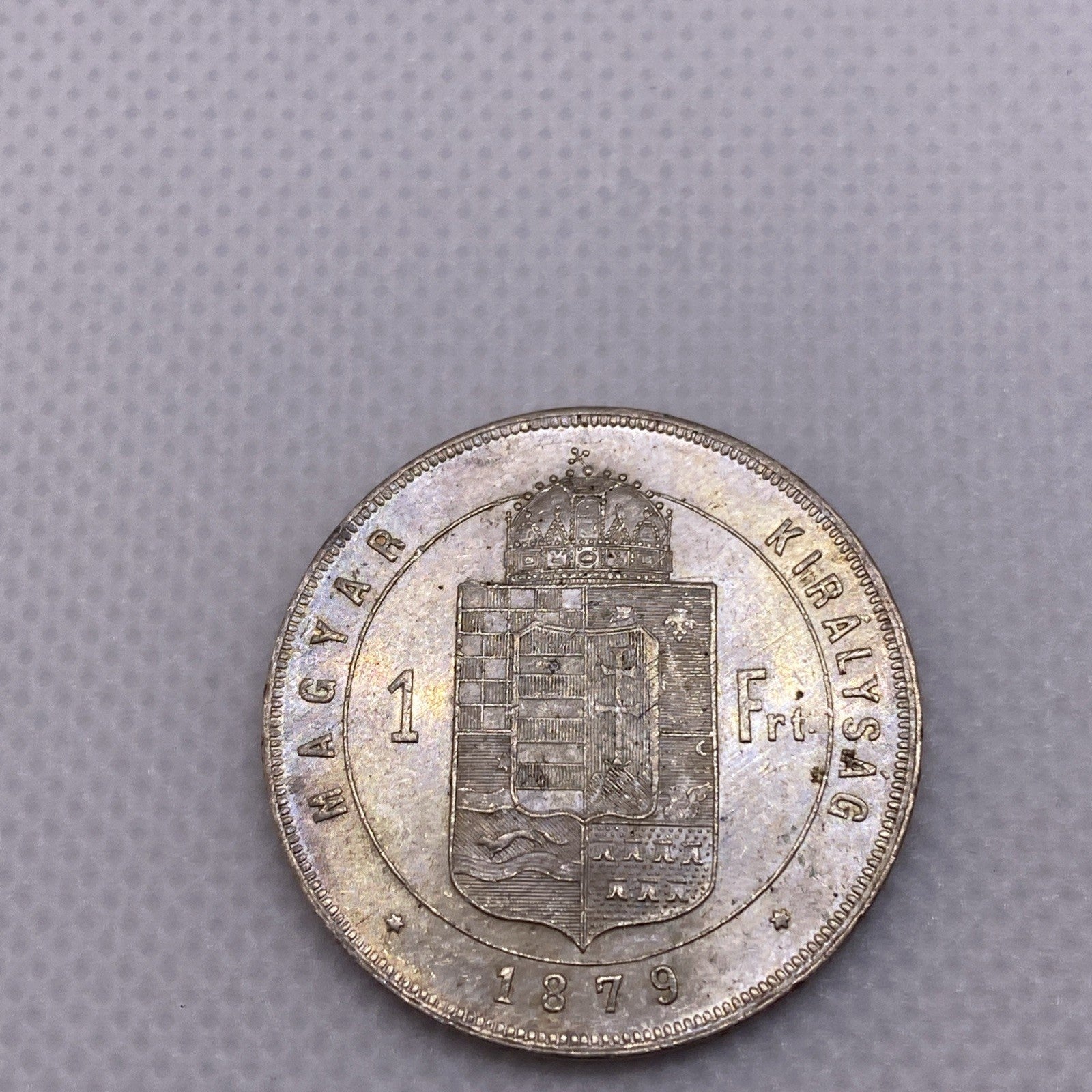 1879 KB One Forint Hungary Silver Coin King Franz Josef Uncirculated