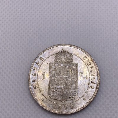 1879 KB One Forint Hungary Silver Coin King Franz Josef Uncirculated