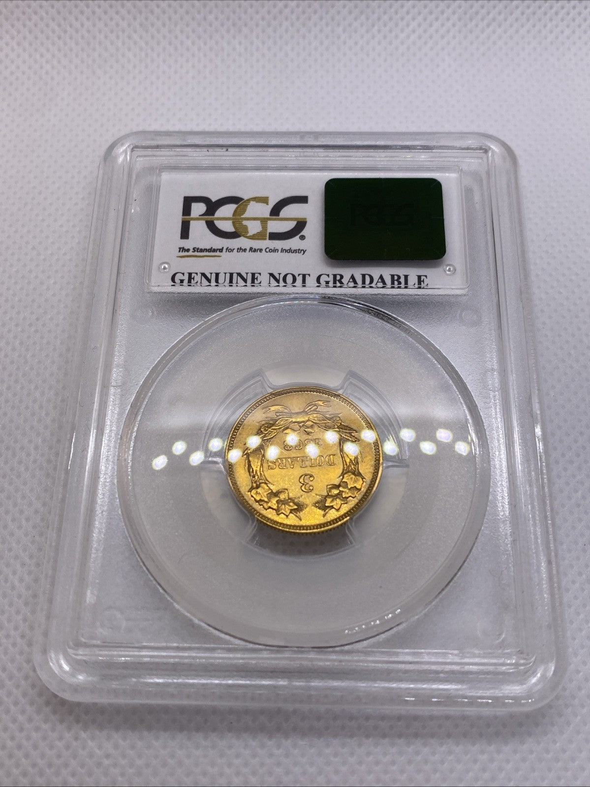 1868 $3 Three Dollar Indian Gold Coin PCGS AU Detail RARE LOW Mintage