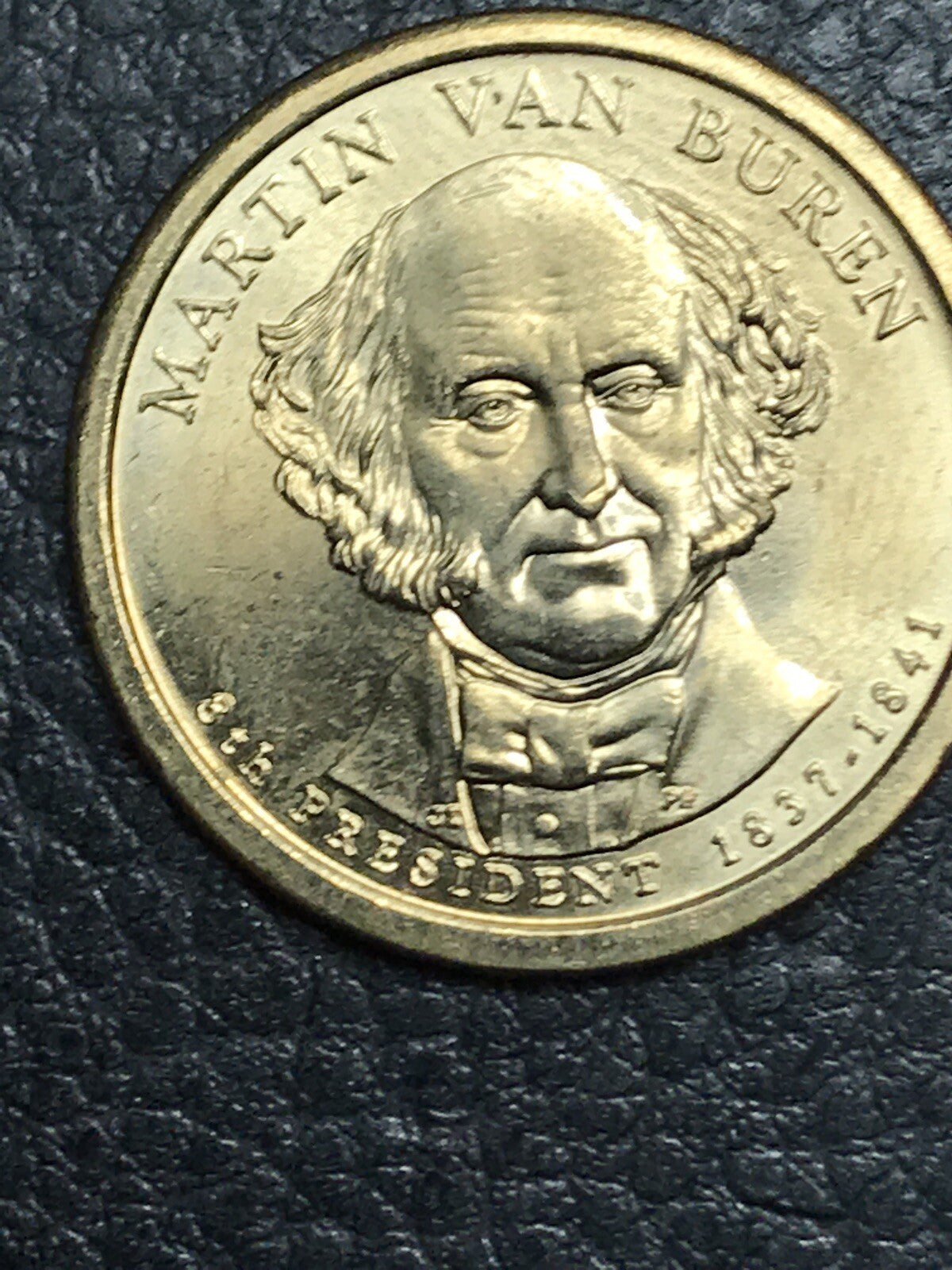 2008 P Martin Van Buren Presidential Dollar Coin ERROR WEAK EDGE LETTERING #0014