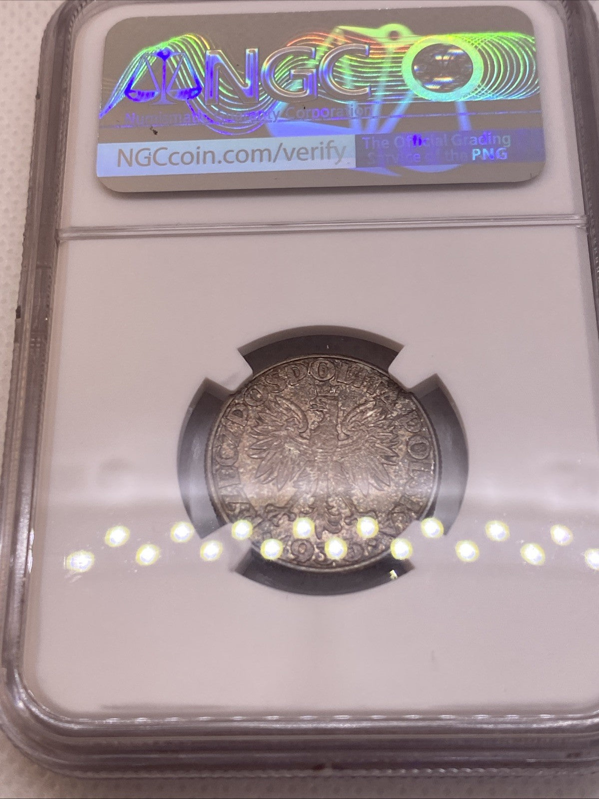 1936 Poland 2 Zlotych Gdynia Seaport Silver Coin NGC MS62 Beautiful Toning Rare