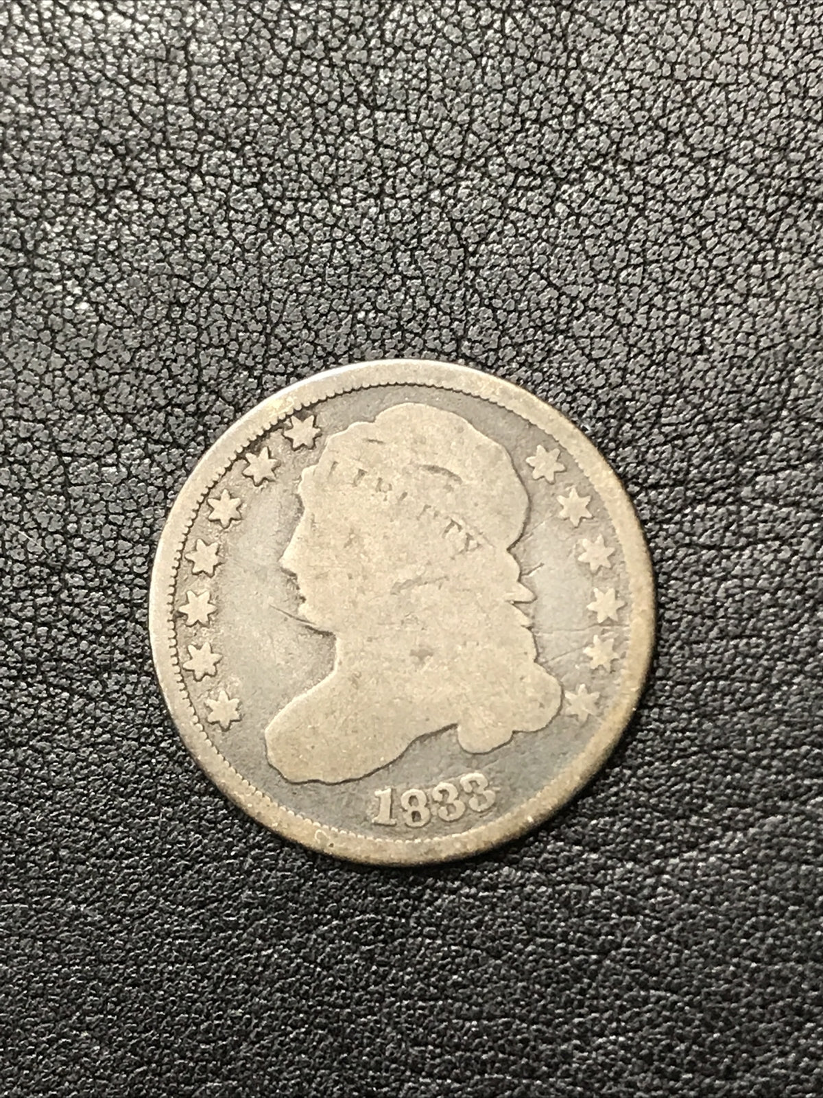 1833 Capped Bust Dime Silver 10c Coin JR-6 R-1 #JR46778