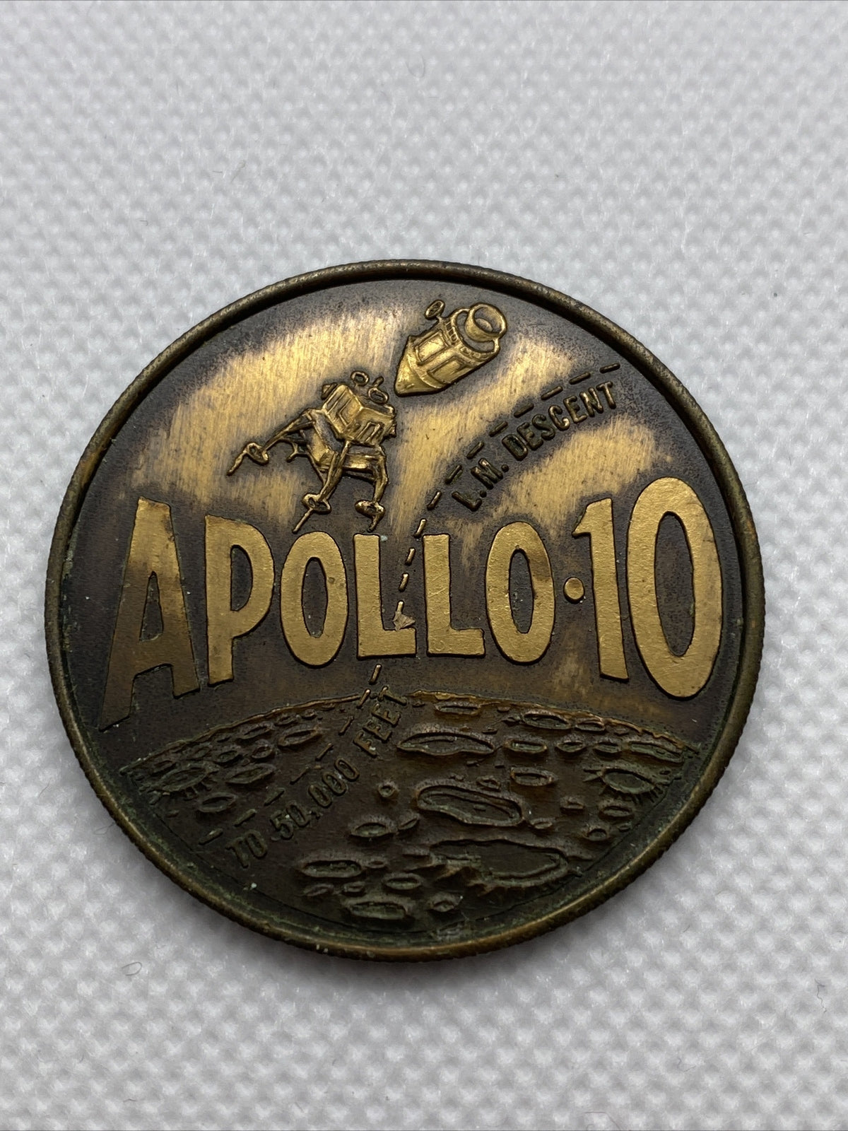 1969 Apollo 10 Commemorative Bronze 1.5” Medal Space Exploration Medal