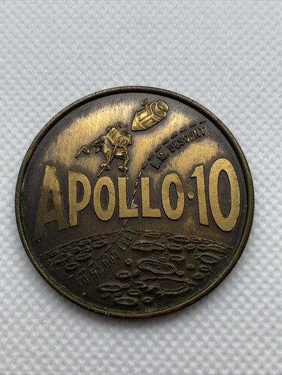 1969 Apollo 10 Commemorative Bronze 1.5” Medal Space Exploration Medal