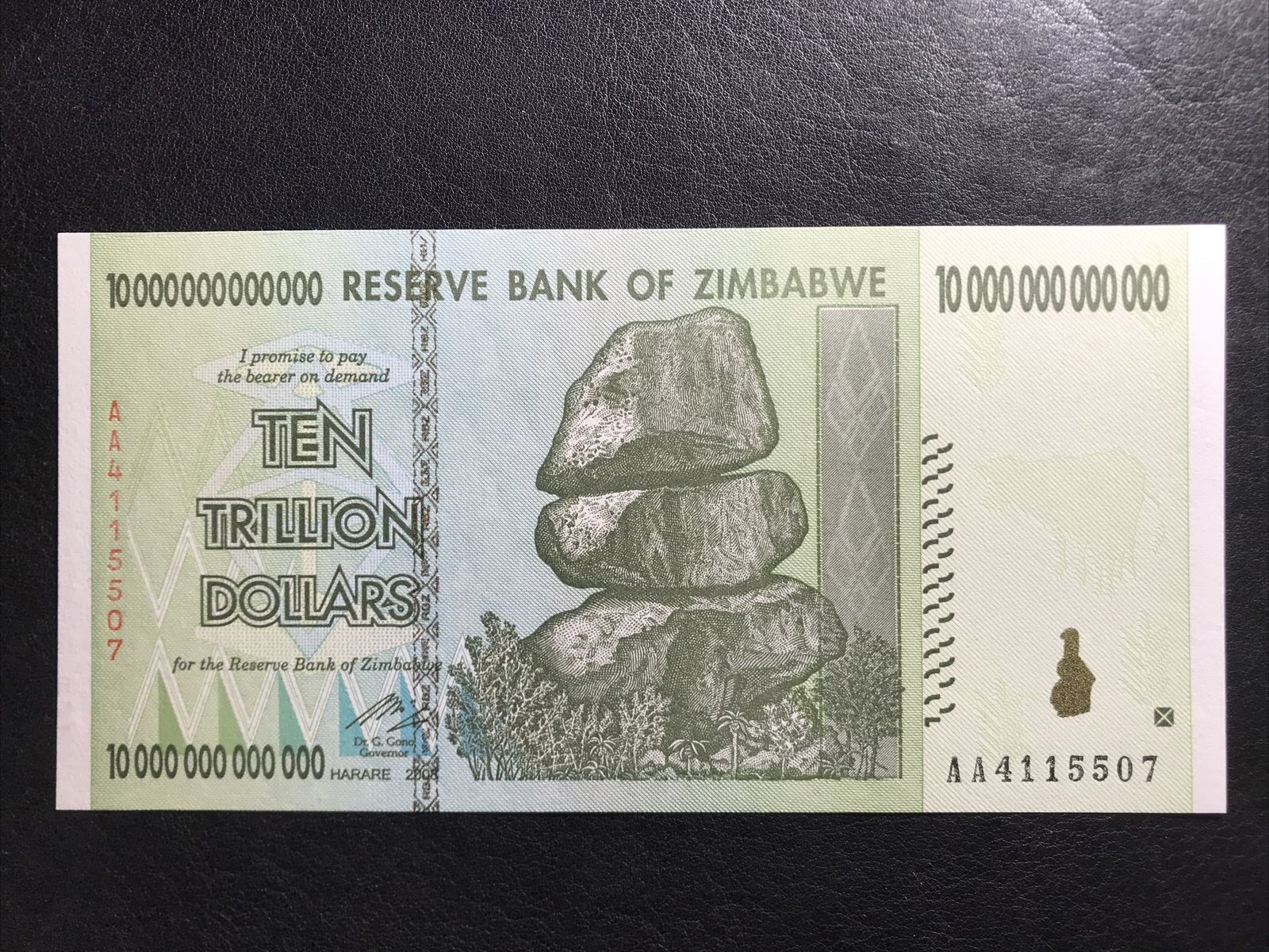 2008 Ten Trillion Zimbabwe Banknote 10 Trillion Dollars Uncirculated Brand New
