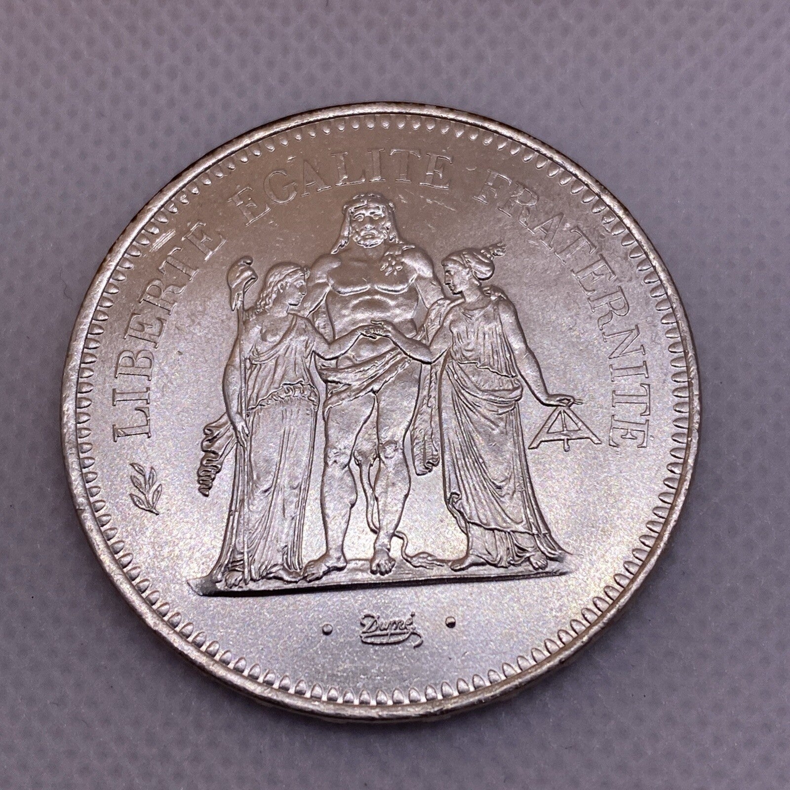 1976 France 50 Francs Silver Coin 50 Fr. Uncirculated Silver Coin #1287-10