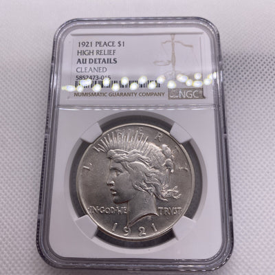 1921 Peace Dollar NGC Graded AU Details Beautiful Silver Dollar RARE Key Date