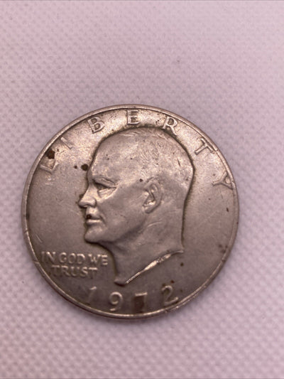 1972 Type 2 Variety $1 Eishenhower Clad Ike Dollar Coin Type 2 IKE Dollar