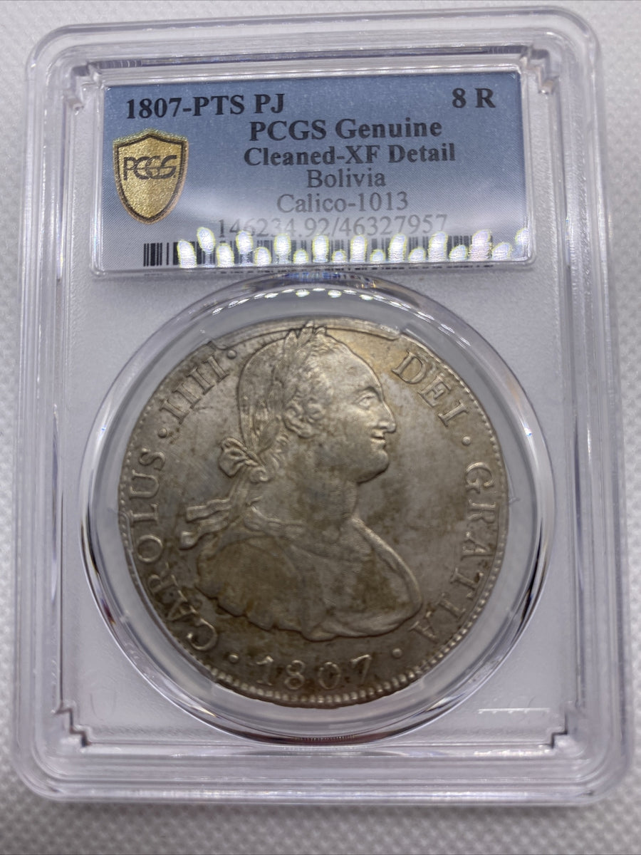 1807 PTS PJ 8 Reales Silver Coin PCGS XF Details Spanish 8R Charles IIII #7957