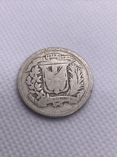 (No Date) Dominican Republic 25 Centavos - Dominicana Silver Coin