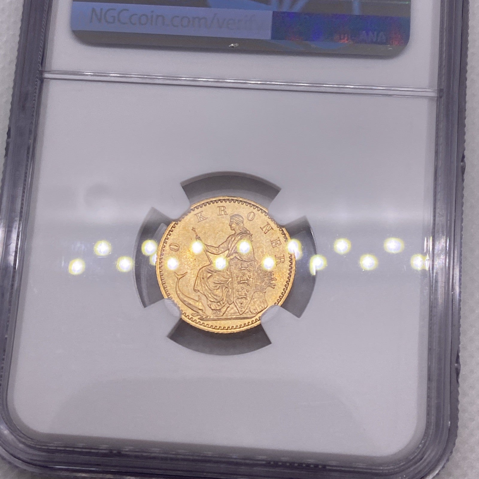 1900 HC VBP Denmark 10K NGC MS64 Gold 10 Kroner Gold Coin From Denmark
