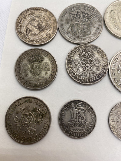 Silver Foreign Coins Lot 16 Silver Coins Big Great Looking Lot #344-10