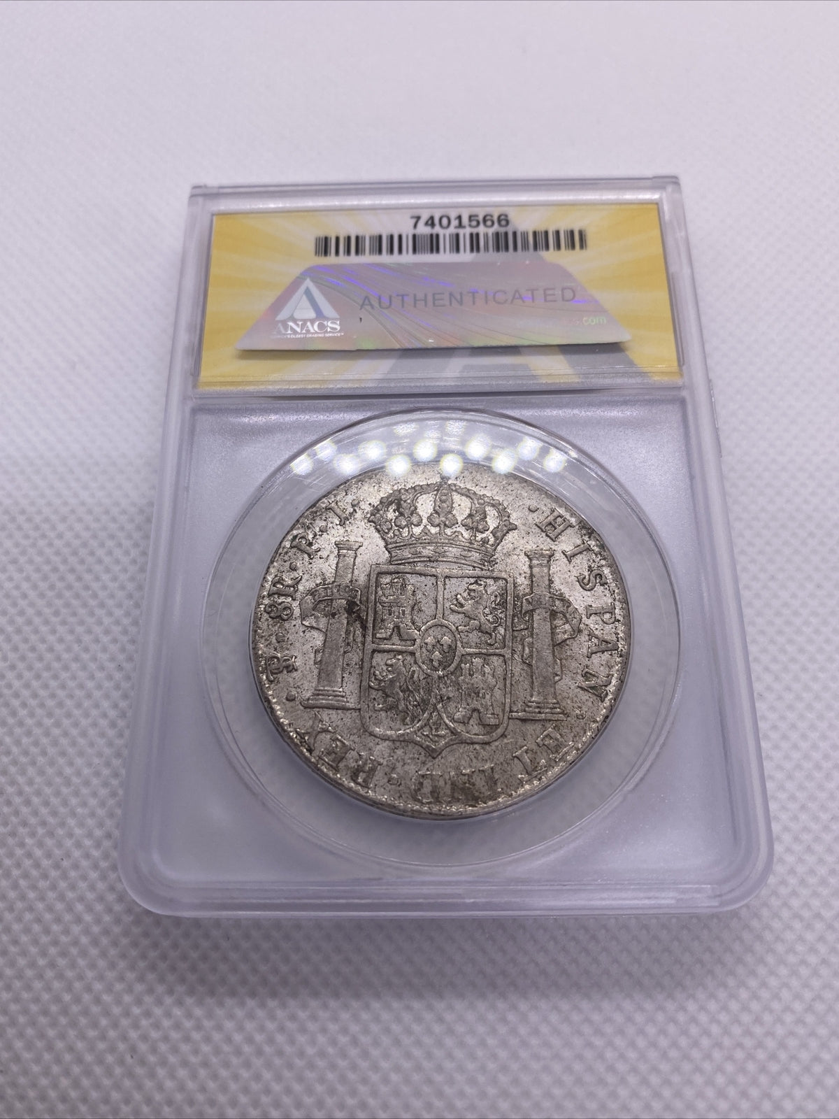 1818 PTS PJ Bolivia Silver 8R 8 Reales AU 53 Details Anacs Silver Potosi #566