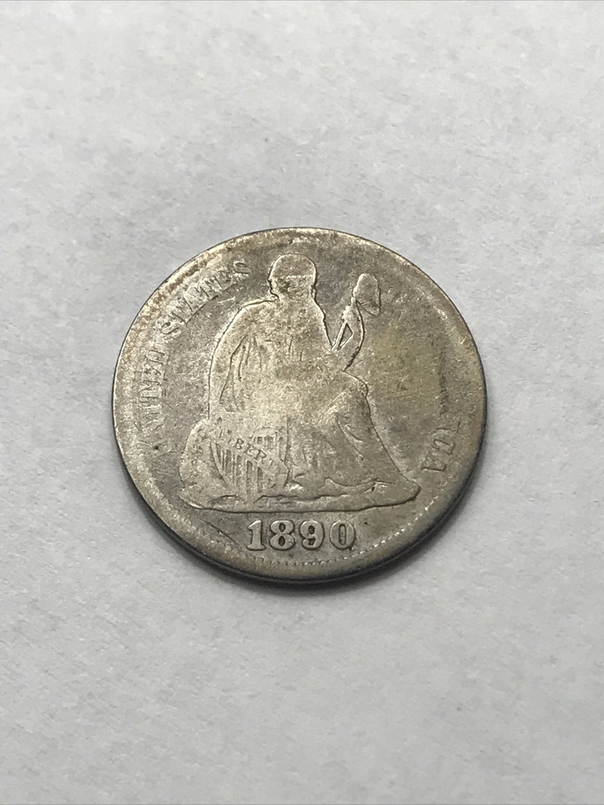 1890 Seated Liberty Dime Silver 90% Coin #HJ890