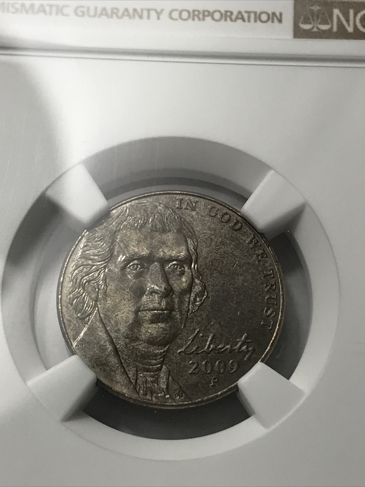 2009 P Nickel 5C MS65 6FS Sintered Planchet Error Coin and Error Label