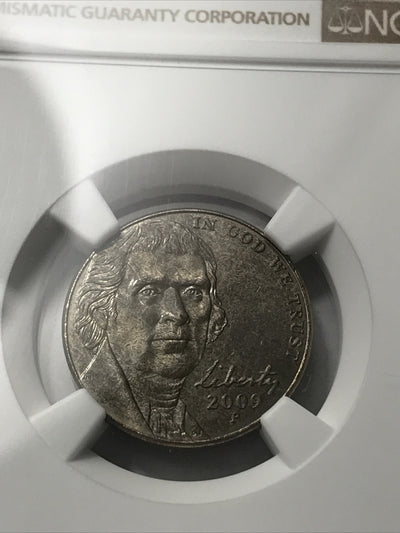 2009 P Nickel 5C MS65 6FS Sintered Planchet Error Coin and Error Label