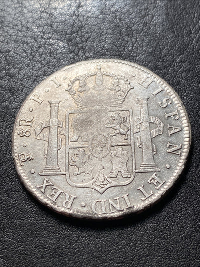 1818 PTS PJ Bolivia KM #84 8 Reals Silver Great Looking Coin Eight Reals #83229