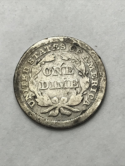 1853 Seated Liberty Dime 10 Cents Silver Coin Arrows