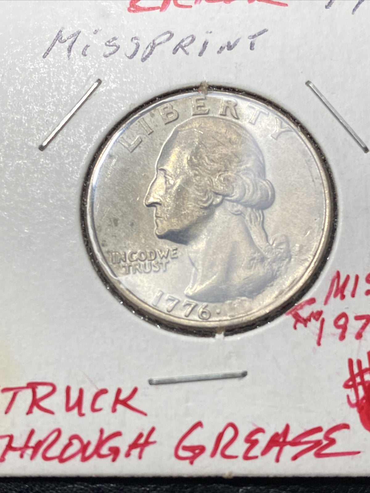 1998 P + 1996 P Kennedy Half Dollars + 1976 Quarter - Struck through Mint Errors