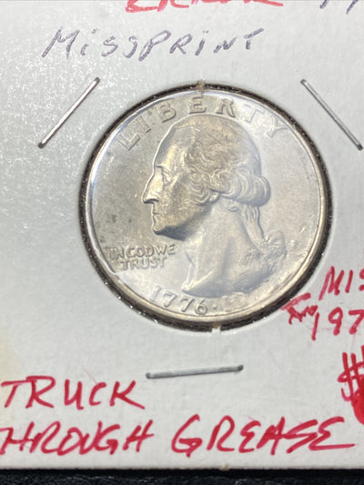 1998 P + 1996 P Kennedy Half Dollars + 1976 Quarter - Struck through Mint Errors