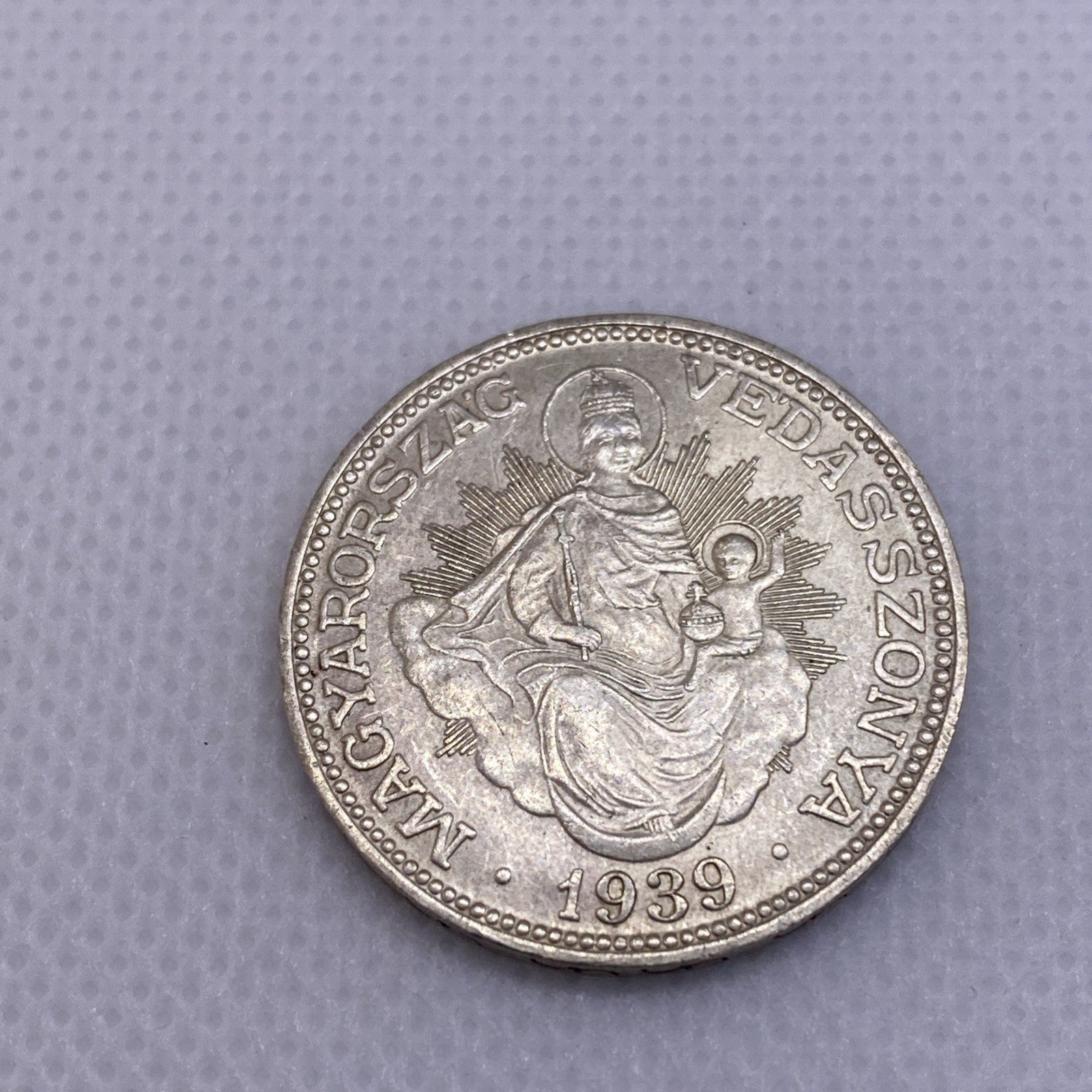 1939 2 Pengo Hungary Silver Coin Beautiful Silver Coin Uncirculated