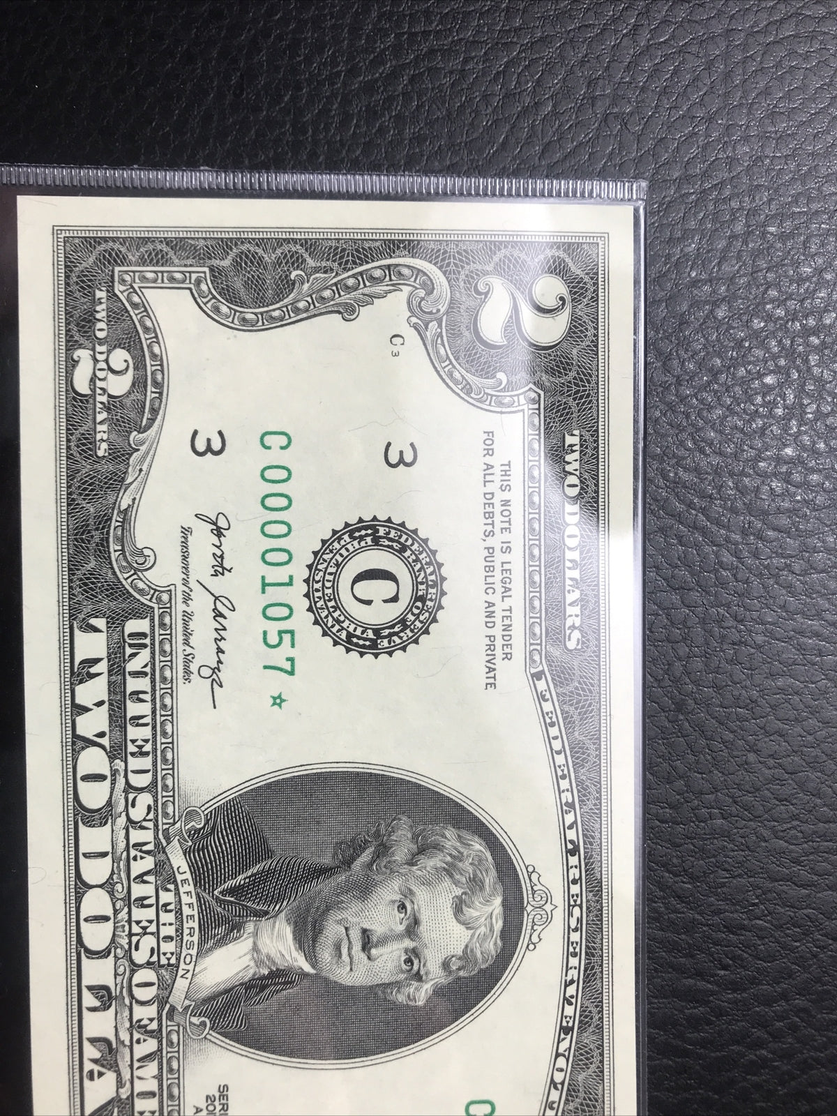 $2 Rare Uncirculated Low FOUR (4) Digits  ⭐️ STAR NOTE ⭐ 1057*