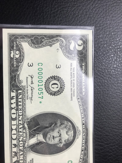 $2 Rare Uncirculated Low FOUR (4) Digits  ⭐️ STAR NOTE ⭐ 1057*
