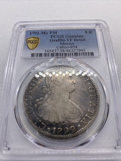 1792 Mo-FM 8 Reales PCGS VF Details Mexico Calico-954 Silver Mexican Coin #7945