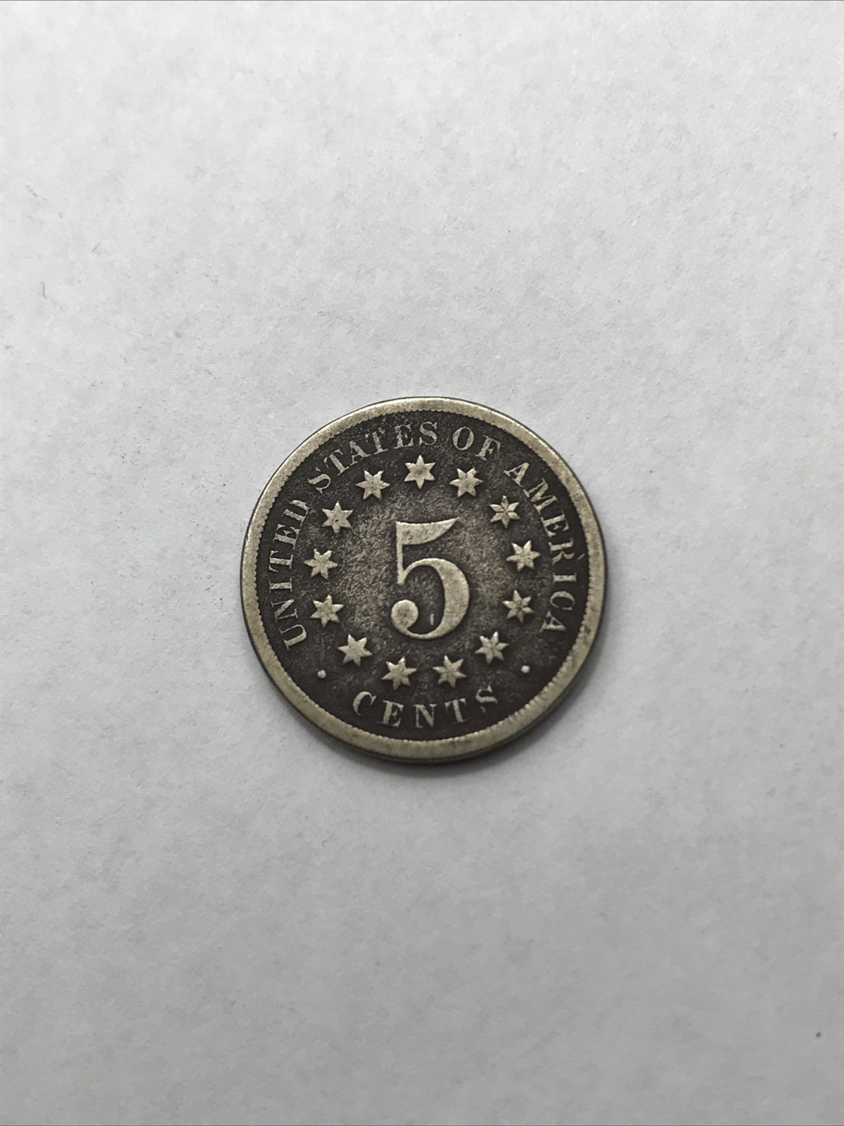 1868 Shield Nickel 5 Cents 5C Civil War Era Nickel US Coin