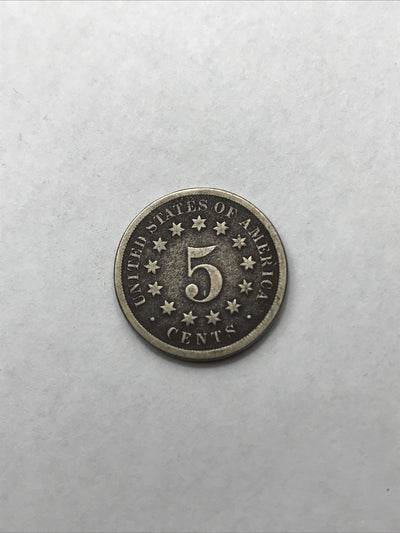 1868 Shield Nickel 5 Cents 5C Civil War Era Nickel US Coin