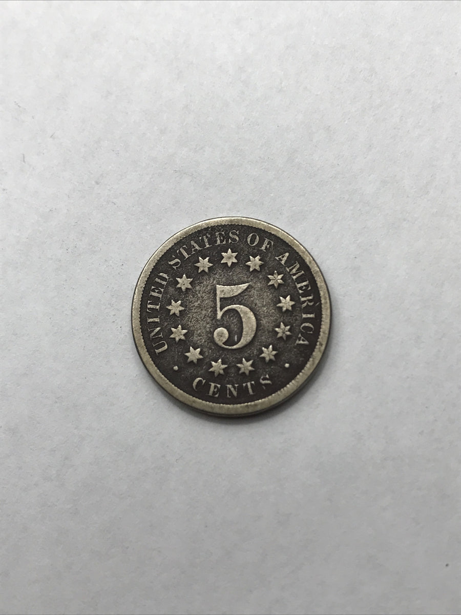 1868 Shield Nickel 5 Cents 5C Civil War Era Nickel US Coin