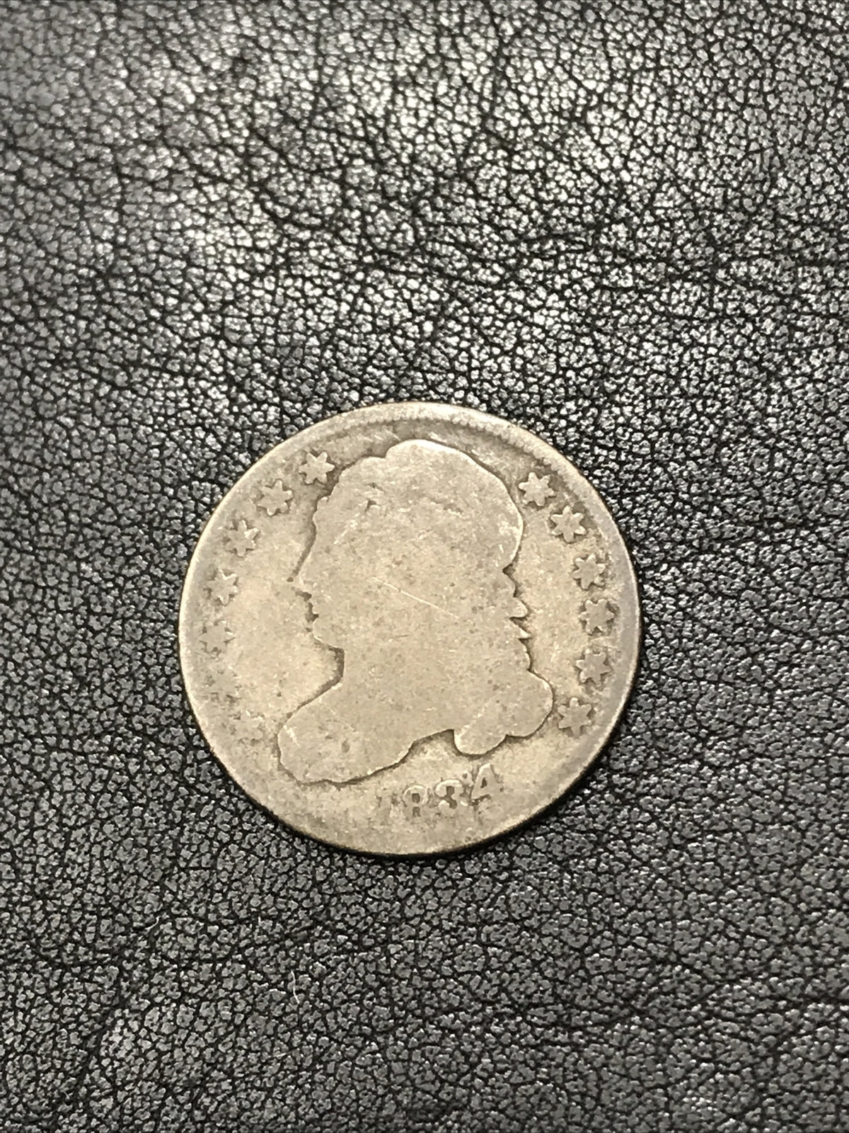 1834 Capped Bust Dime Silver 10c Coin JR-5 R-1 Large 4 #YG833