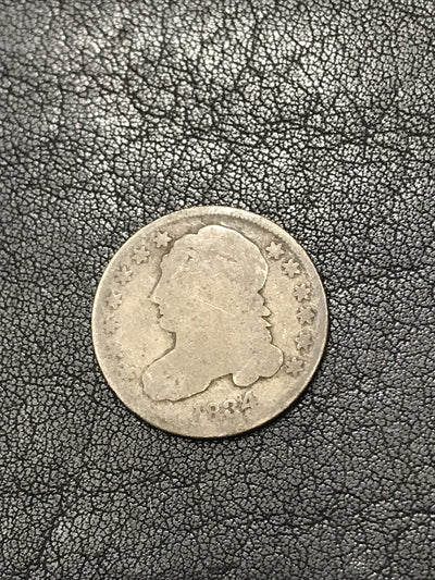 1834 Capped Bust Dime Silver 10c Coin JR-5 R-1 Large 4 #YG833