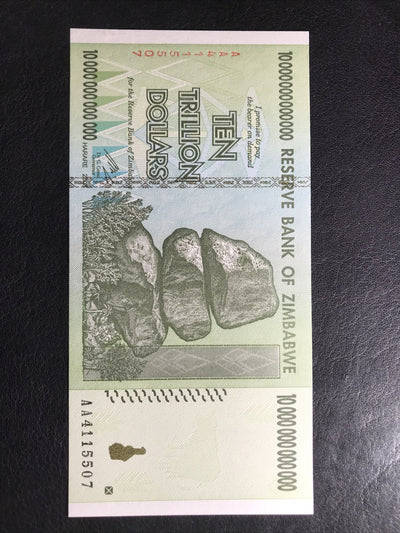 2008 Ten Trillion Zimbabwe Banknote 10 Trillion Dollars Uncirculated Brand New