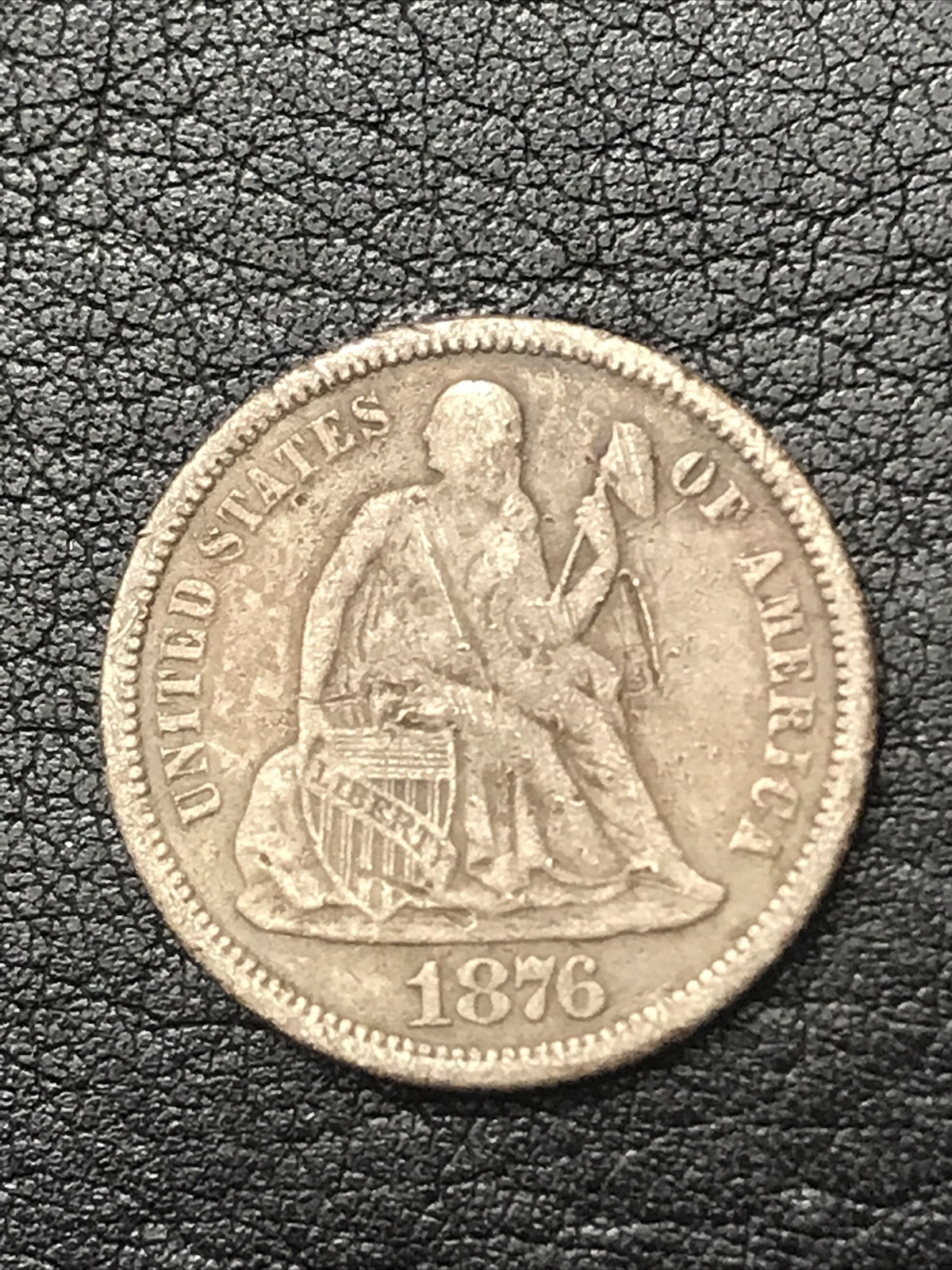 1876 CC Seated Liberty Dime 10 Cents Silver Coin #92290