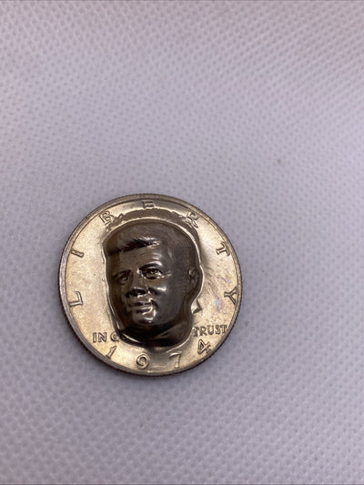 1974 Kennedy Half Dollar 3-D Pop Out Repousse Coin #4569-10