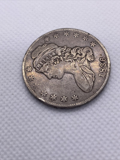 1836 Capped Bust Half Dollar Lettered Edge Silver 50c Beautiful Toning