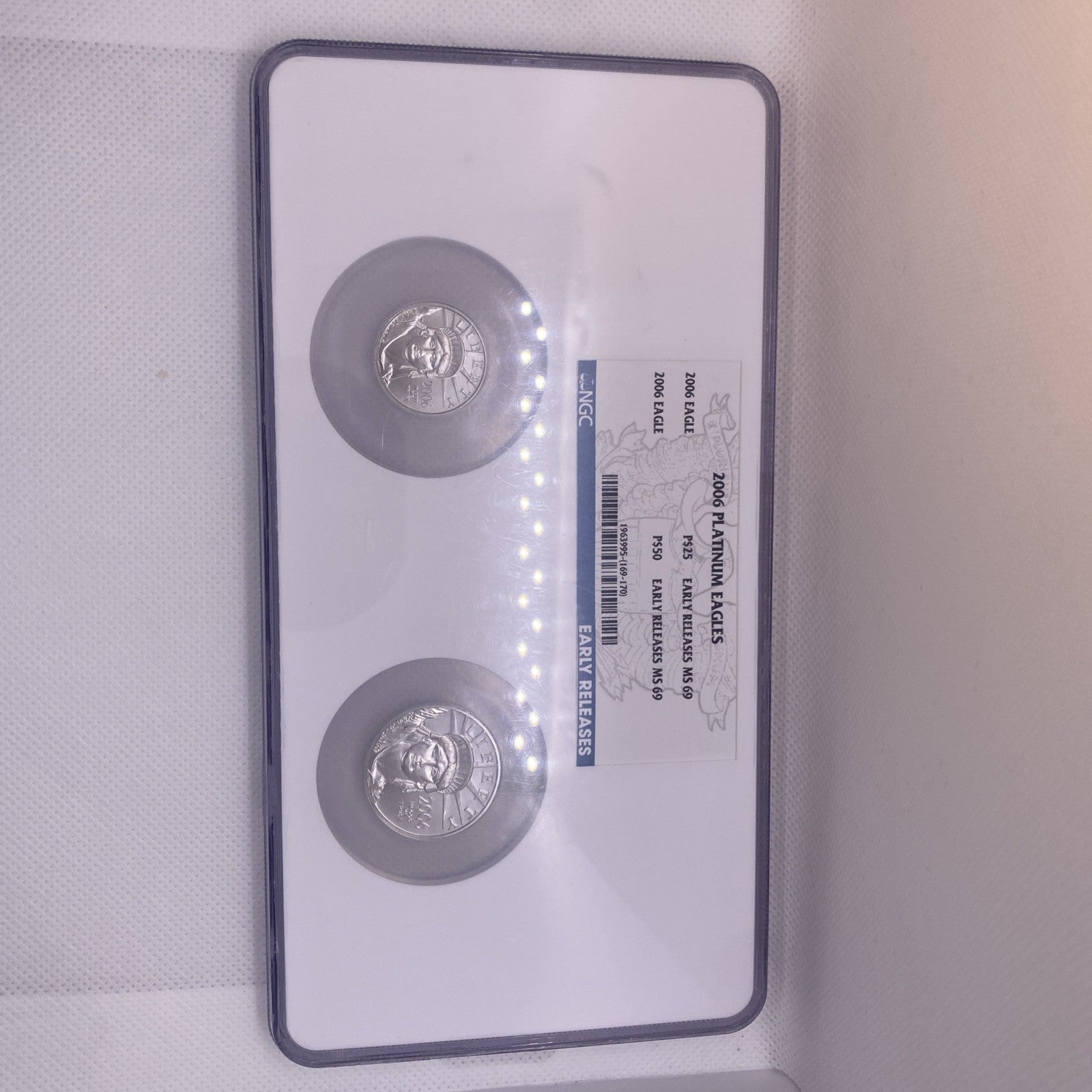 2006 Platinum Eagles, NGC MS 69 Early Releases 2 Coins Set 1/4 & 1/2  Unique Set