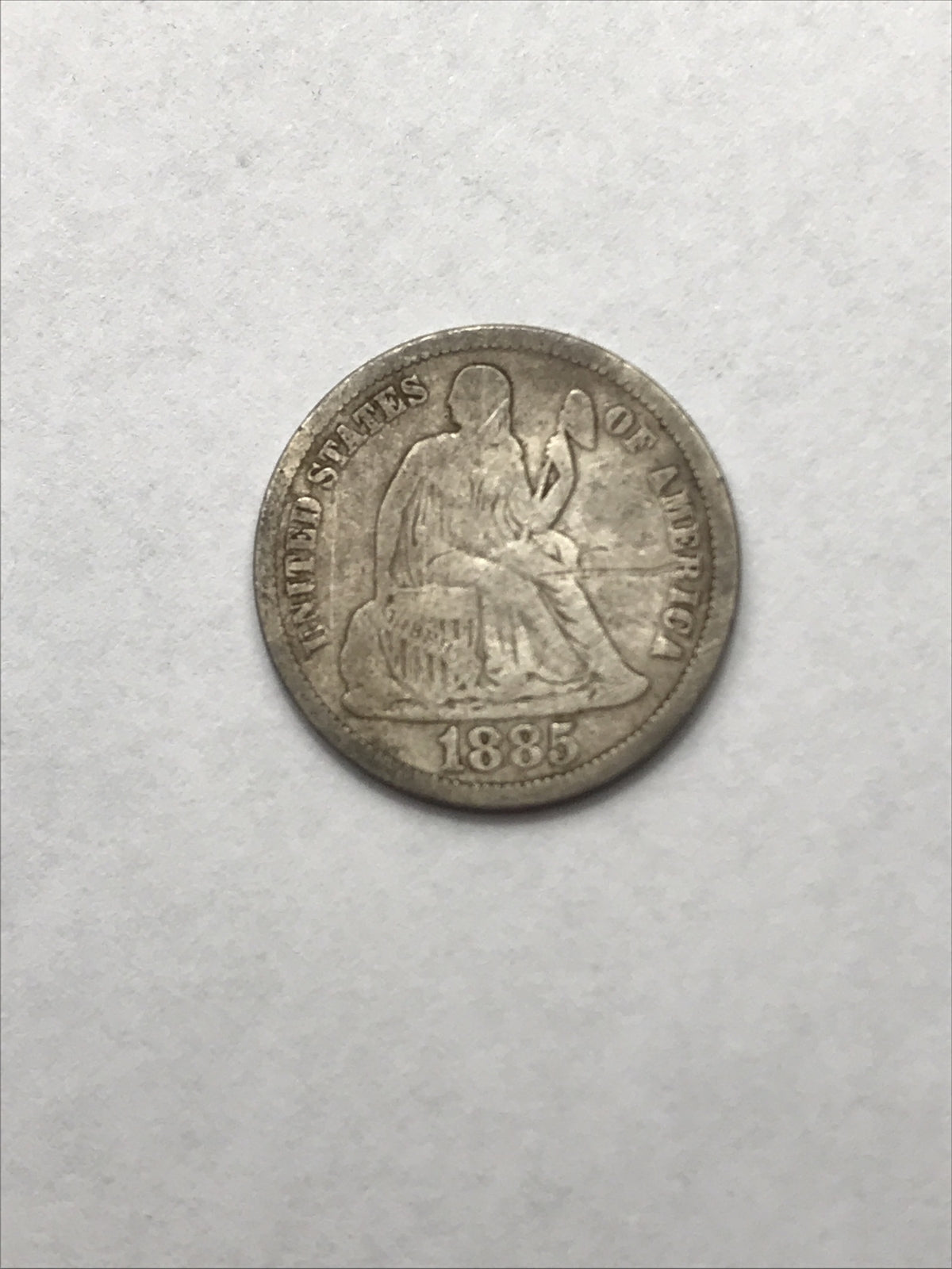 1885 Seated Liberty Dime 10 Cents Silver Coin GGYY