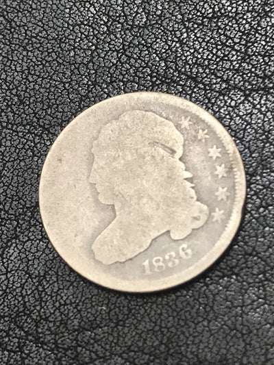 1836 Capped Bust Dime 10c Silver Coin Fancy 8 JR-1 R-3 RARE #23155