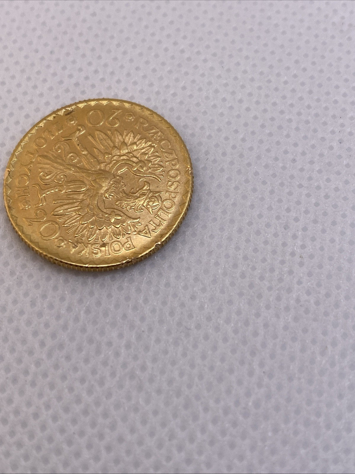 1925 Poland Gold 20 Zlotych Beautiful Gold Coin Uncirculated Minor Imperfections