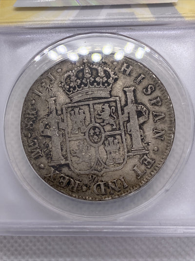 1797 8 Reales Lima Peru Spanish Colonial Anacs F15 Details Chop Marks Charles IV