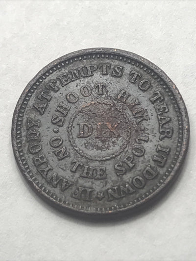 1863 CWT Civil War Token Fuld 207/409b The Flag  Shoot Him on the Spot Dix