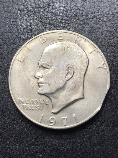1971 Ike Dollar Clipped Planchet Error Eisenhower $1 One Dollar Error Coin