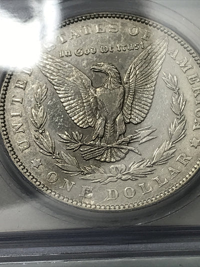 1889 Morgan Dollar ICG AU53 Details STRUCK THROUGH Reverse Error