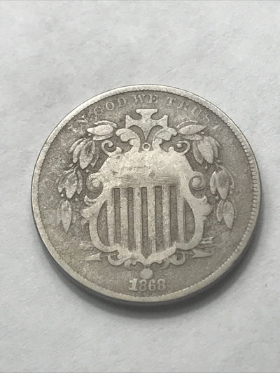 1868 Shield Nickel Beautiful 5c Five Cents Coin