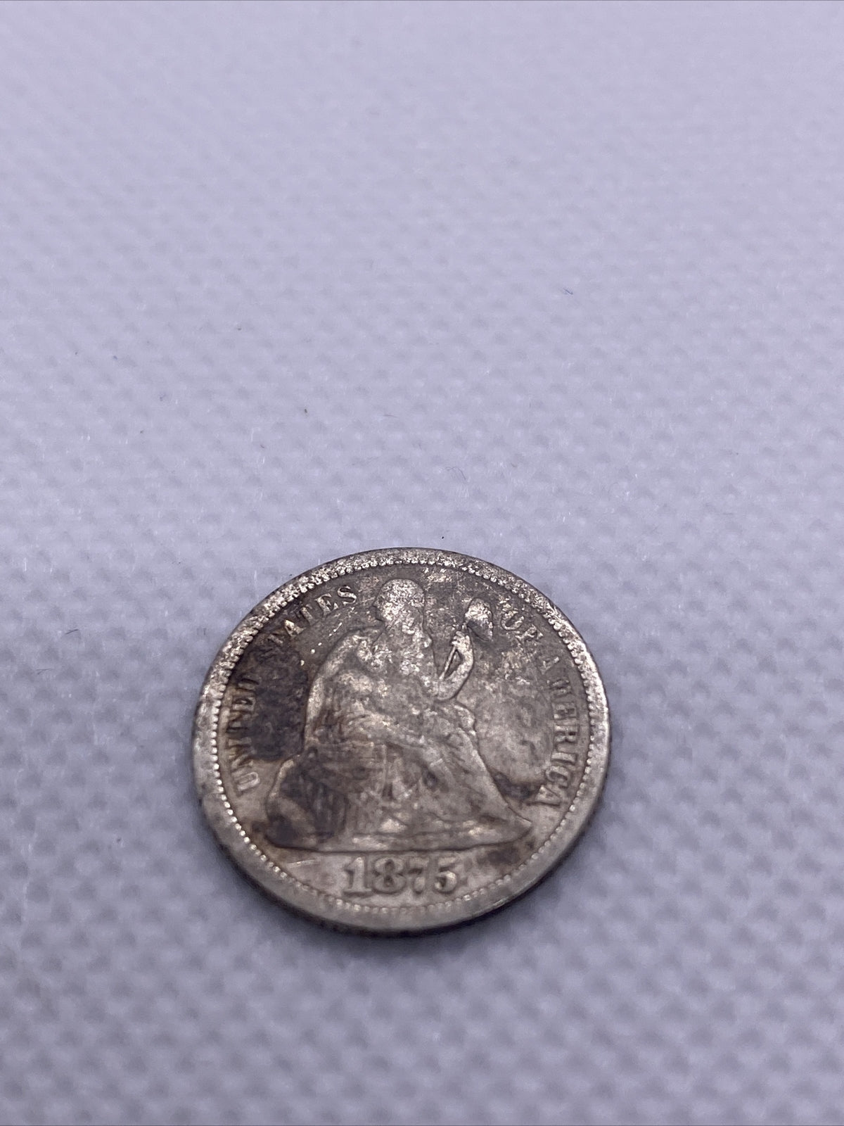 1875 S Seated Liberty Dime Silver 10 Cents Ten Cents Mintmark Below Bow #19277